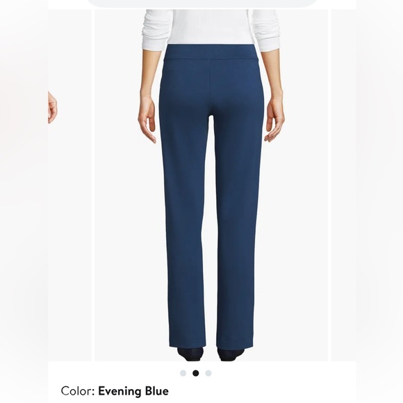 Lands' End Women’s Starfish Mid Rise Straight Leg Pants Evening Blue. Medium - Picture 3 of 11